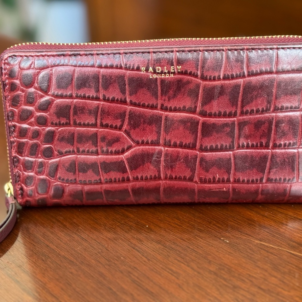 Radley London Burgundy Croc-Embossed Wallet